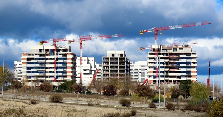 Edificios de viviendas en construcción en Madrid