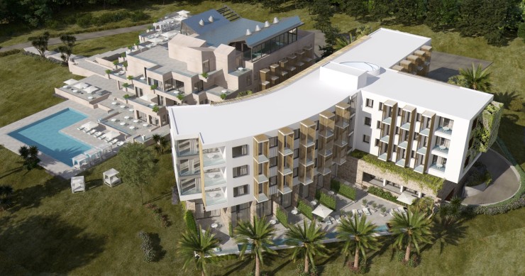 Model of the new hotel that Meliá and Summun Hotel Group will open in Santa Ponça in 2026.
