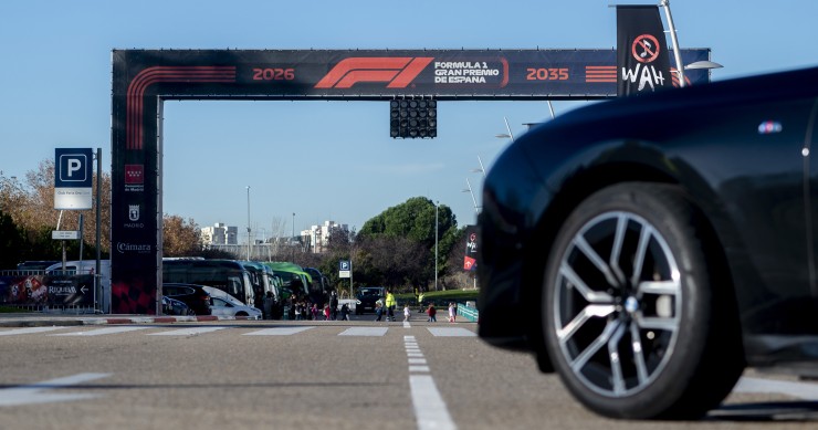 Arco de salida que tendrá el Gran Premio de España de Fórmula 1, en IFEMA Madrid