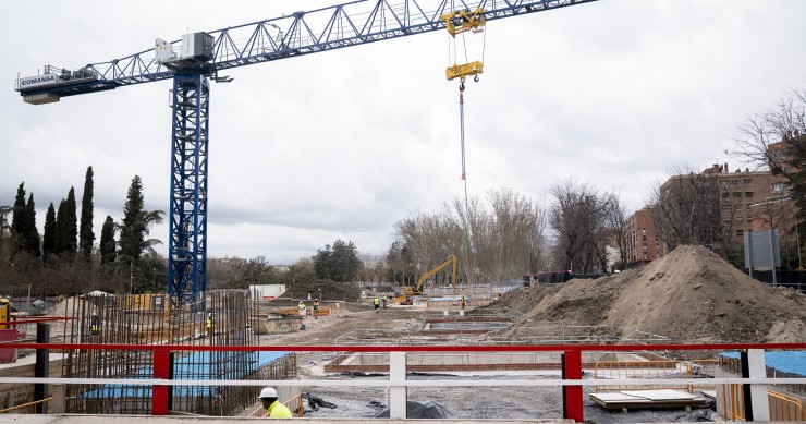 Obras de la nueva estación de metro de Madrid Río, a 13 de marzo de 2025, en Madrid (España).