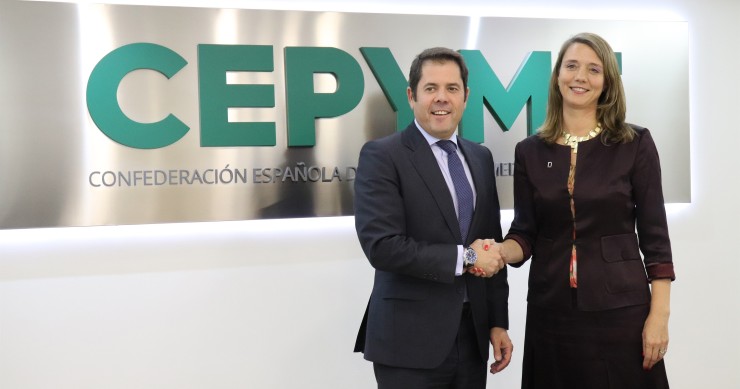 Archivo - El presidente de Cepyme y candidato a la reelección, Gerardo Cuerva, y la presidenta de CEOE-Cepyme Valladolid y candidata a las presidenciales de Cepyme, Ángela de Miguel.