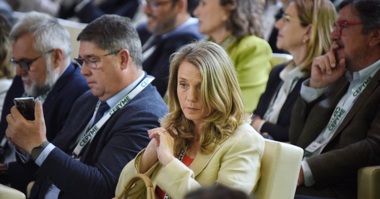 Ángela de Miguel gana las elecciones a la Presidencia de Cepyme con el 52,7% de apoyos La candidata promovida por la dirección de CEOE, Ángela de Miguel, durante la Asamblea General Electoral de CEPYME, a 20 de mayo de 2025, en Madrid (España). El actual presidente de Cepyme, Gerardo Cuerva, y la presidenta de CEOE-Cepyme Valladolid, Ángela