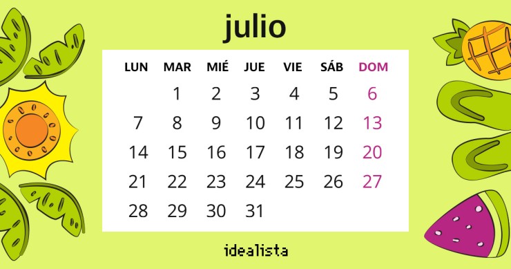 calendario julio 2025