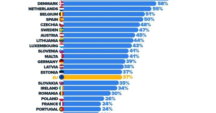 Estos son los países de Europa que más (y menos) usan la IA en sus empresas