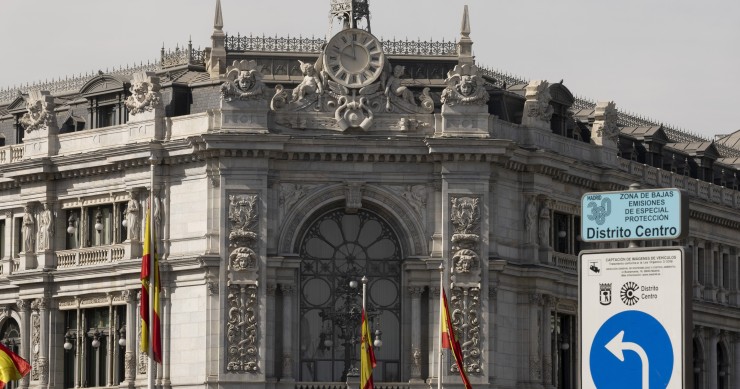 Archivo - Fachada del Banco de España en Madrid.