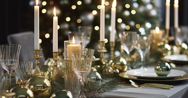 como preparar mesa de navidad de lujo