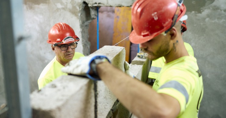 Trabajadores de la construcción.
