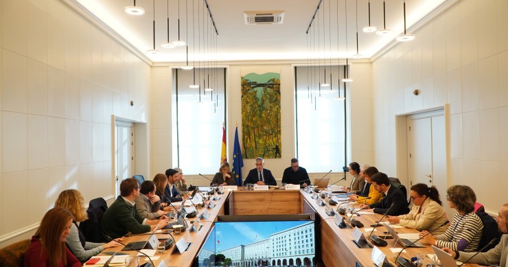 Reunión de la Comisión Interministerial del Gobierno del Perte de la Industralización de la Vivienda presidida por el secretario de Estado de Vivienda y Agenda Urbana, David Lucas. En Madrid, a 22 de enero de 2026.