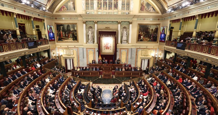 Archivo - Hemiciclo durante el acto institucional ‘Nuestra constitución más longeva’, en el Congreso de los Diputados, a 17 de febrero de 2026, en Madrid (España).