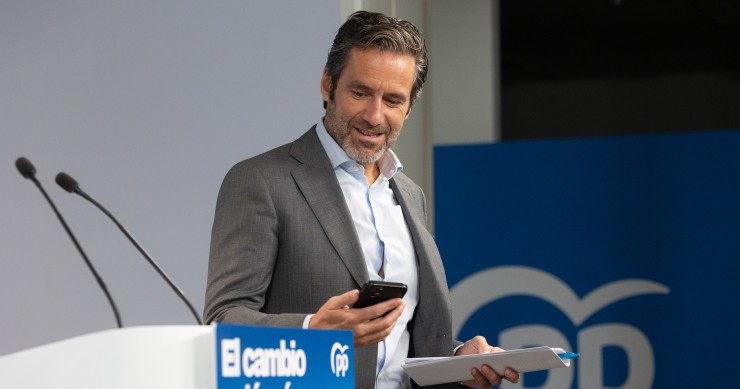 El portavoz y vicesecretario de Cultura y Deporte del Partido Popular, Borja Sémper, atiende a los medios tras la reunión del Comité de Dirección del PP, a 7 de septiembre de 2026, en Madrid (España). 
