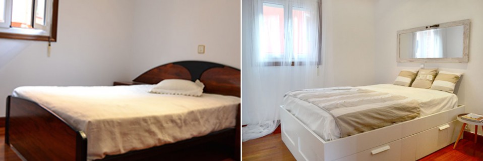 Dormitorio decorado por home stagers