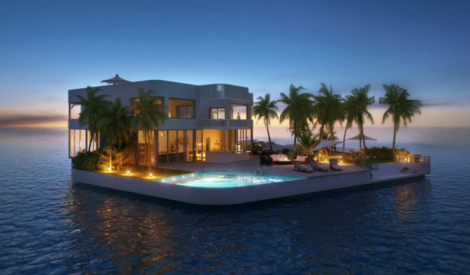 Una bonita casa flotante