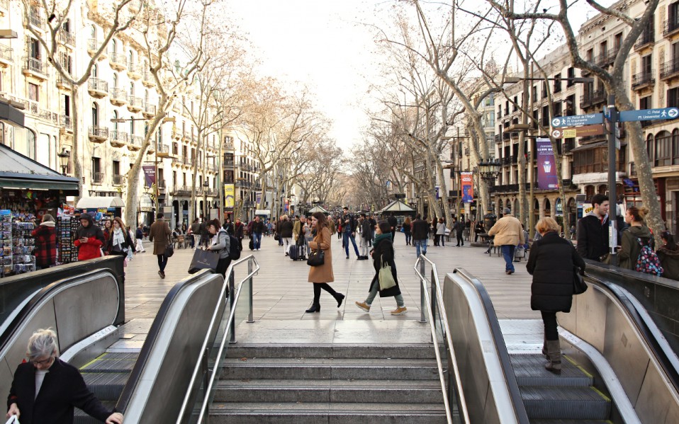 La Rambla desde el tramo de Canaletes