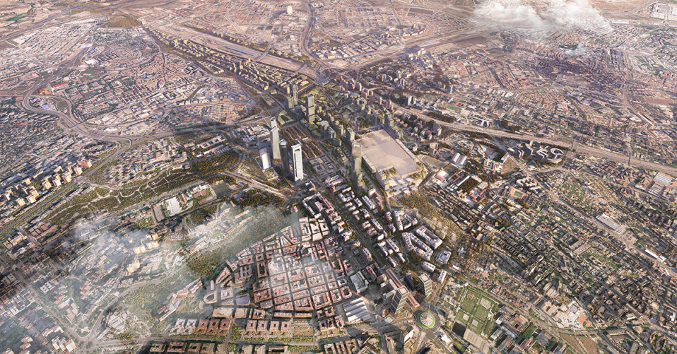 Reprodrucción del futuro Madrid Puerta Norte / Distrito Castellana Norte
