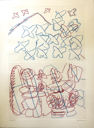 Grabado de Luis Gordillo por 800 euros +IVA (75 x 56 cm)