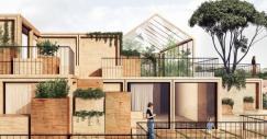 Usa módulos prefabricados de madera