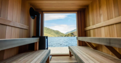 Interior de la sauna flotante Aux Box