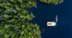 Vista aérea sauna flotante Aux Box
