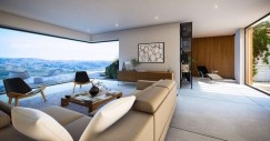 Salón con vistas de la villa de lujo en Mijas