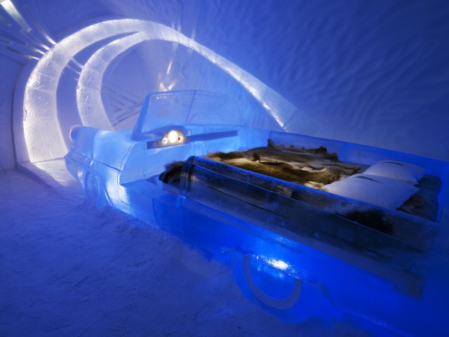 una de las habitaciones del "ice hotel"