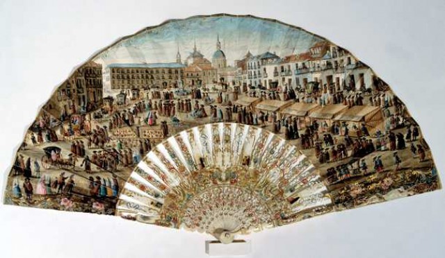 mercado de la plaza de la cebada en una banico del siglo xviii (patrimonio nacional)