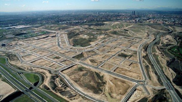 imagen aérea del pau de valdebebas, al norte de madrid