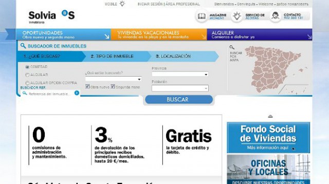 web de solvia, innmobiliaria de banco sabadell