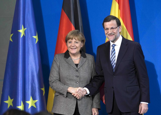 angela merkel junto a mariano rajoy. foto: gtres