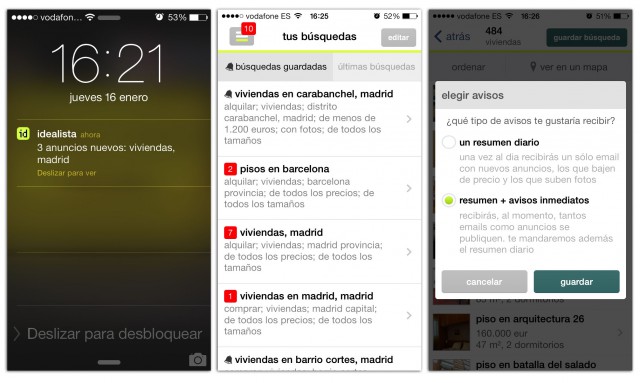 así es el aspecto de la renovada app de idealista.com para dispositivos móviles