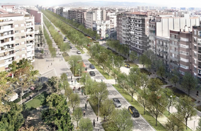 Este sería el aspecto favorito del Ayuntamiento de Barcelona para la nueva Meridiana, opción 4.