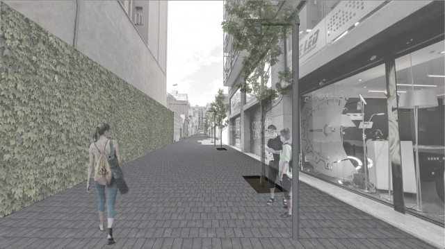 Recreación del pasaje Bofill, a dos manzanas de la Sagrada Familia, tras la intervención urbanística. / Ajuntament de Barcelona