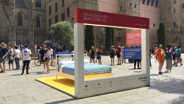 Campaña del Ayuntamiento de Barcelona para concienciar sobre alquiler turístico en julio de 2017