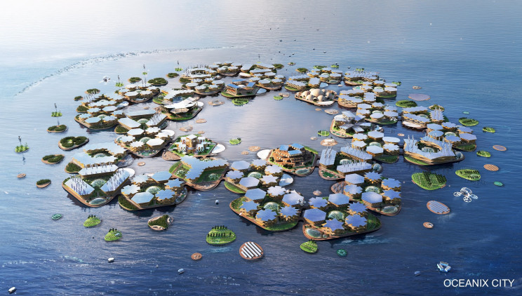 Aspecto que tendría la ciudad flotante / Oceanix City