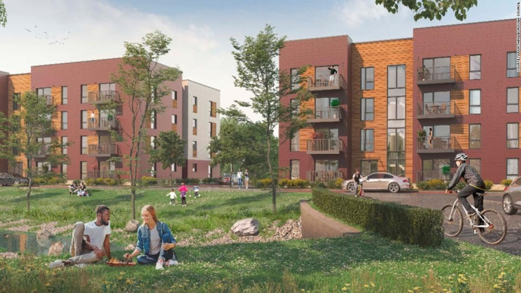 Render del desarrollo de Boklok en Worthing / Boklok