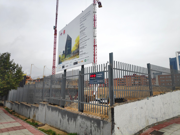 Construcción de la nueva sede del Metro.