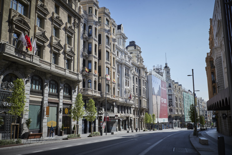 Gran Vía de Madrid en pleno covid-19 / Gtres