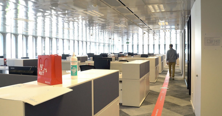 Imagen de una oficina durante el confinamiento provocado por el covid-19.