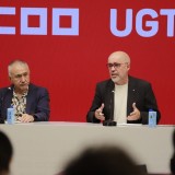Archivo - El secretario general de UGT, Pepe Álvarez, y el de CCOO, Unai Sordo.