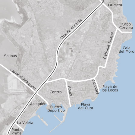 Mapa interactivo de zonas de interés para seleccionar la región donde quieres buscar