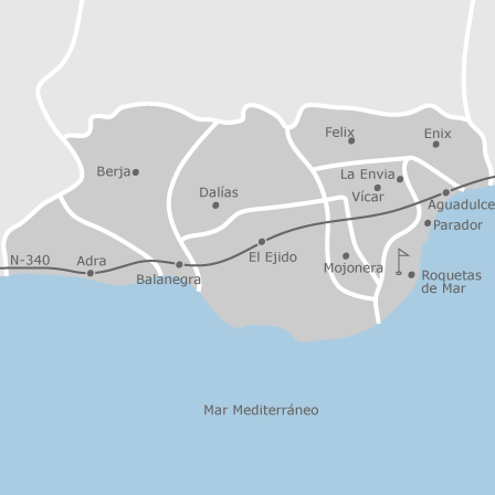 Mapa interactivo de zonas de interés para seleccionar la región donde quieres buscar