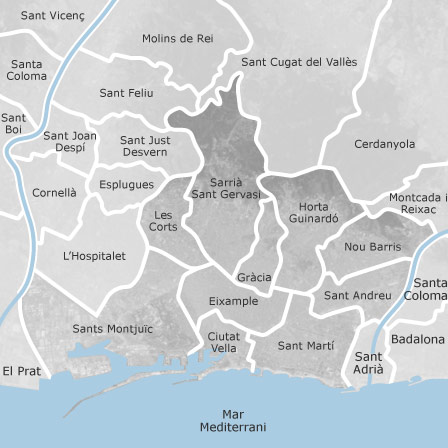 Interactive map of areas of interest to select the region you want to search in