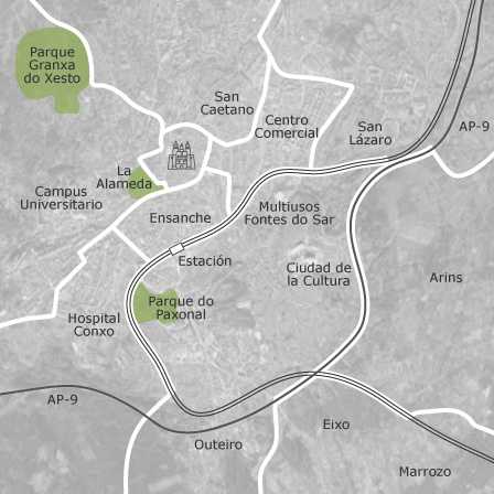 Mapa interactivo de zonas de interés para seleccionar la región donde quieres buscar