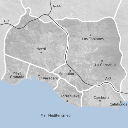 Interactive map of areas of interest to select the region you want to search in