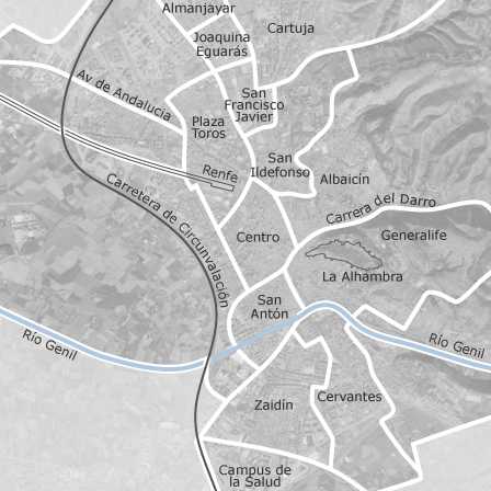 Mapa interactivo de zonas de interés para seleccionar la región donde quieres buscar