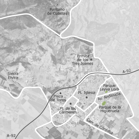 Interactive map of areas of interest to select the region you want to search in