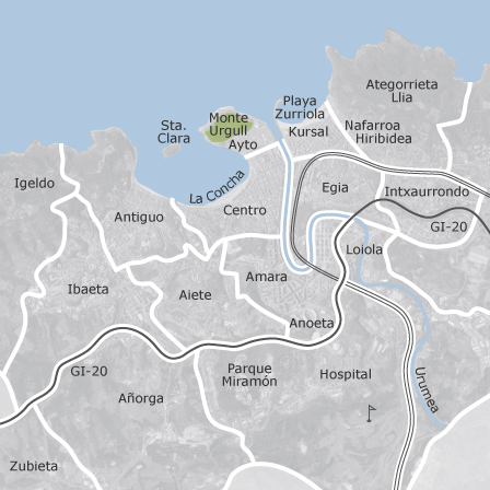 Mapa de Donostia-San Sebastián, Guipúzcoa: locales o naves en venta
