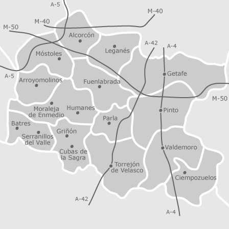 Mapa interactivo de zonas de interés para seleccionar la región donde quieres buscar