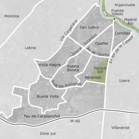 Mapa interactivo de zonas de interés para seleccionar la región donde quieres buscar