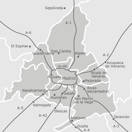 Mappa interattiva delle aree di interesse per selezionare la regione dove vuoi effettuare la ricerca