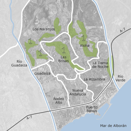 Mapa interactivo de zonas de interés para seleccionar la región donde quieres buscar